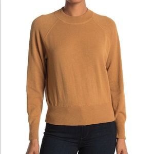 Madewell Mock Neck Sweatshirt, Toffee, Large